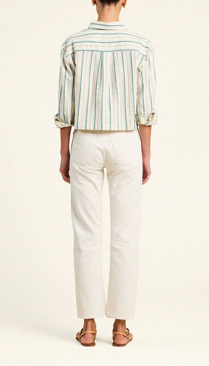 NESSA SHIRT IN VERDE STRIPES
