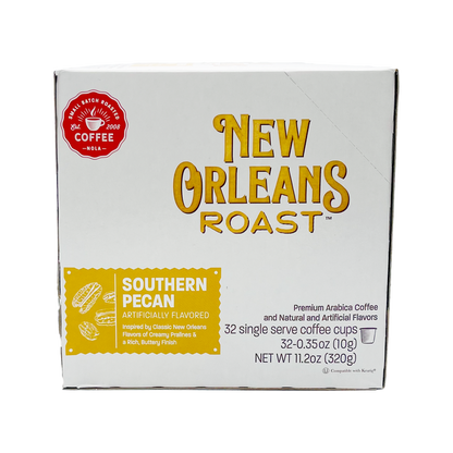 NolaCajun New Orleans Roast Southern Pecan Single Serve Cups Louisiana pecan coffee detail