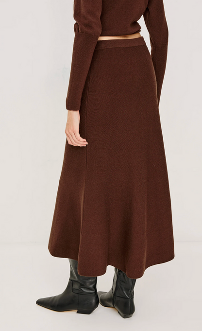ODITA KNIT SKIRT IN BORDEAUX
