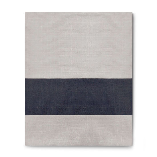 Oilo Band Crib Skirt - Linen and Charcoal-2