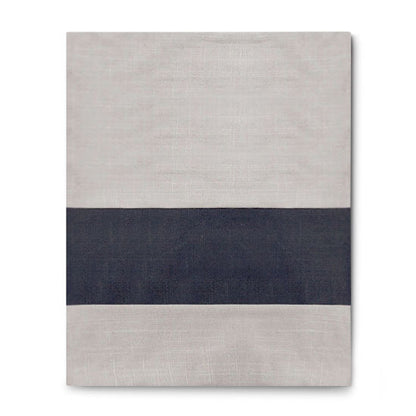 Oilo Band Crib Skirt - Linen and Charcoal-2