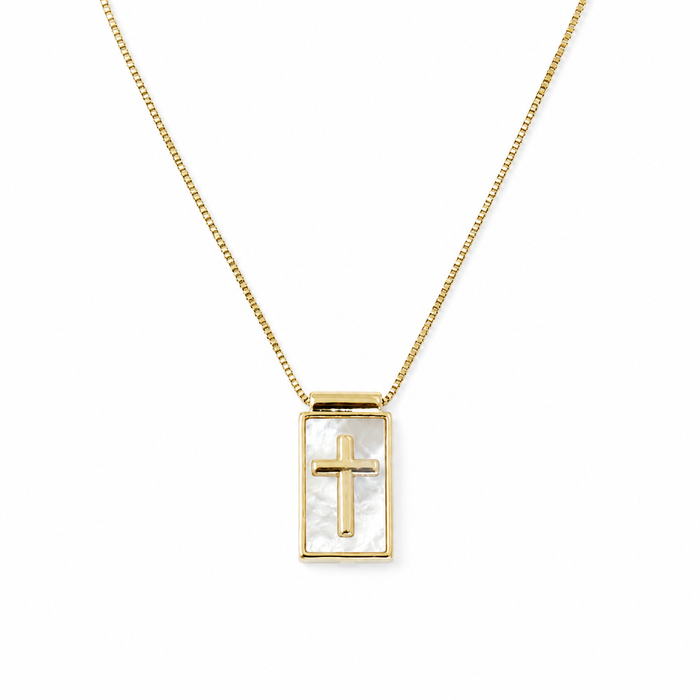 Pearl Shell Cross Necklace
