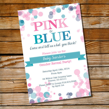 Pink Or Blue Gender Reveal Invitation