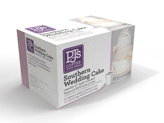 NolaCajun PJs Coffee of New Orleans Single Serve Cups Southern Wedding Cake Louisiana Coffee