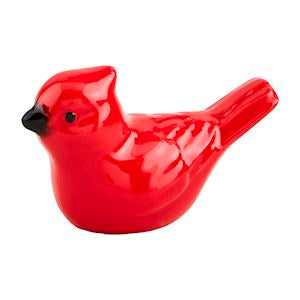 Red glass cardinal figure