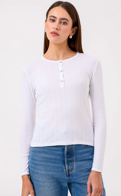 POINTELLE HENLEY IN WHITE