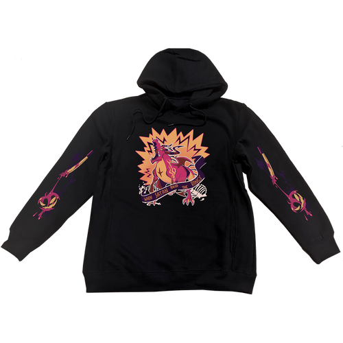 Pullover Hoodie - Satan Halloween Slasher w/Printed Sleeves *LIMITED STOCK*