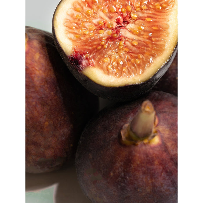 Close-up of a halved fresh fig