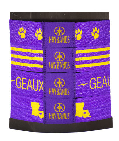 Purple and Gold Louisiana Football Hair Tie Bracelet Hair Accessories