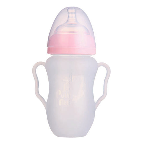 Putti Atti Silicone Baby Bottle with Handle - 8.8oz - Pink-2