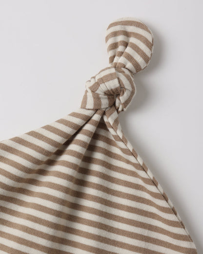 Quincy Mae Knotted Baby Hat - Almond Stripe