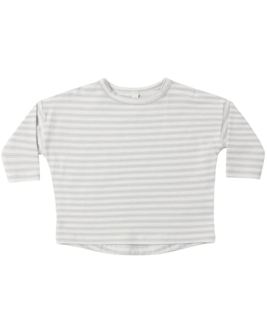 Quincy Mae Long Sleeve Tee - Cloud Stripe