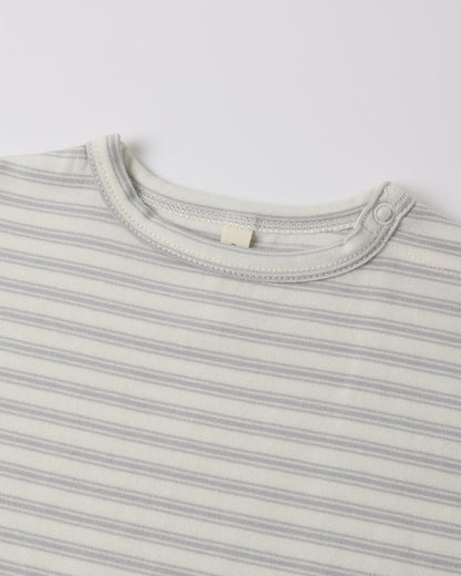 Quincy Mae Long Sleeve Tee - Cloud Stripe