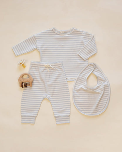 Quincy Mae Long Sleeve Tee - Cloud Stripe