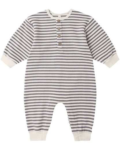 Quincy Mae Relaxed Jumpsuit - Slate Stripe