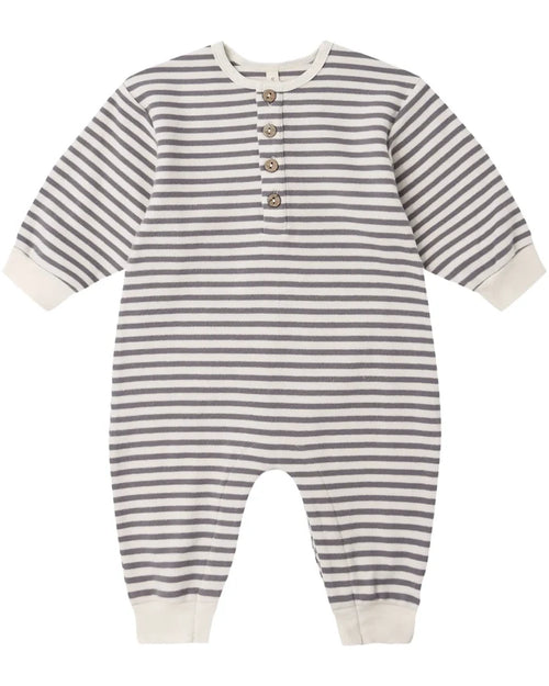Quincy Mae Relaxed Jumpsuit - Slate Stripe