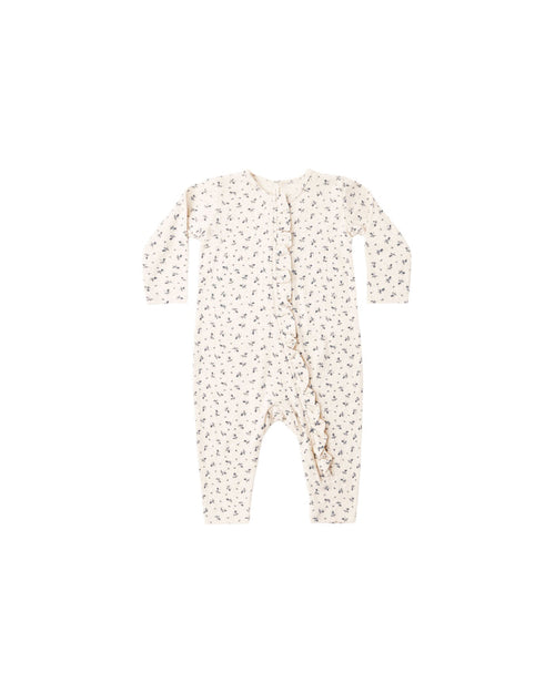 Quincy Mae Ruffle Jumpsuit - Blue Ditsy