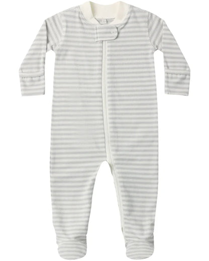 Quincy Mae Zip Long Sleeve Sleeper Footie - Cloud Stripe