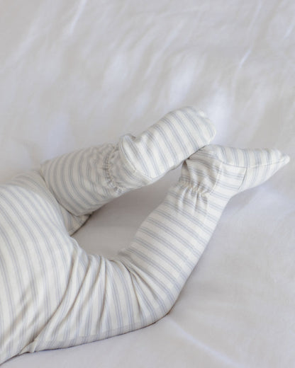Quincy Mae Zip Long Sleeve Sleeper Footie - Cloud Stripe