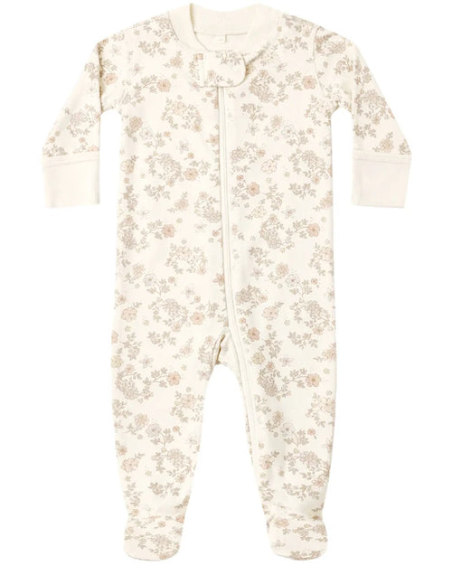 Quincy Mae Zip Long Sleeve Sleeper Footie - Floral Vine