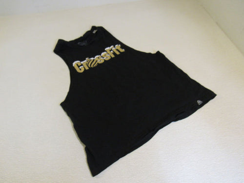 Reebok-Athletic-Tops-Black-with-Gold-Writing-Female-Adult-Size-S-Solid-314 1