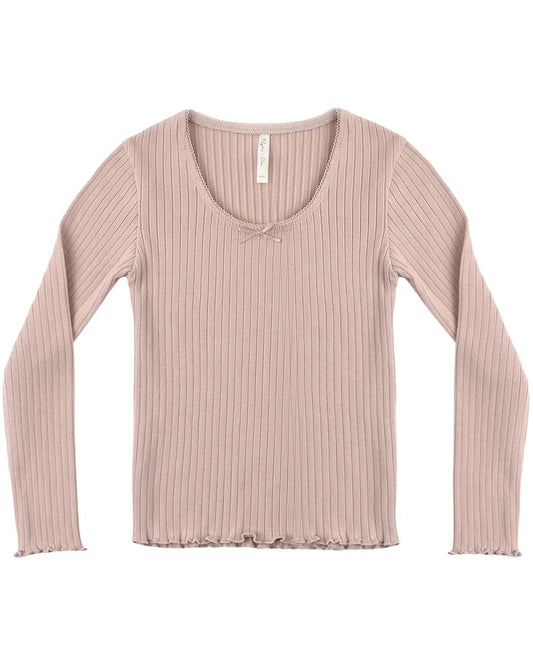 Rylee and Cru Ribbed Long Sleeve - Rosewood