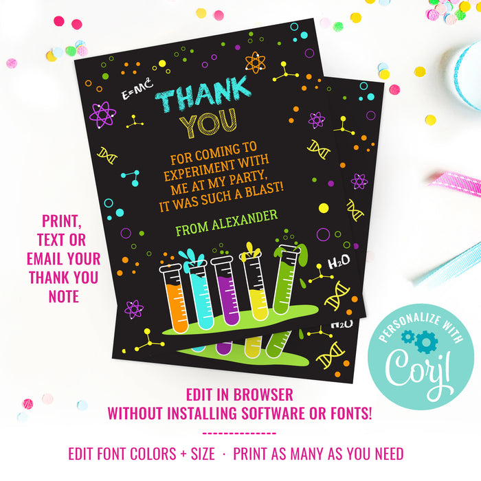 Science Birthday Party Thank-You Card | Thank-You Card