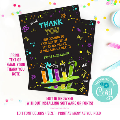 Science Birthday Party Thank-You Card | Thank-You Card