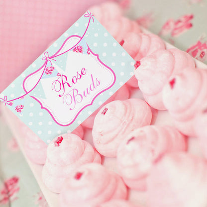 Shabby Chic Princess Food Label Tent Cards | Princess Buffet Cards