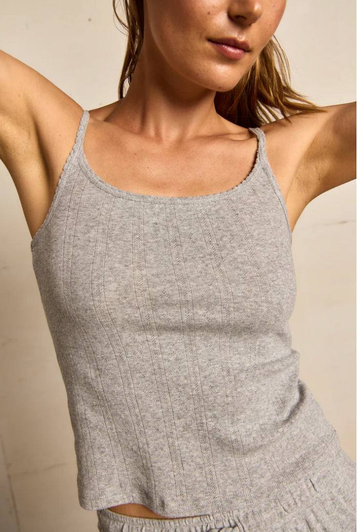 SHARON POINTELLE TANK H. GREY