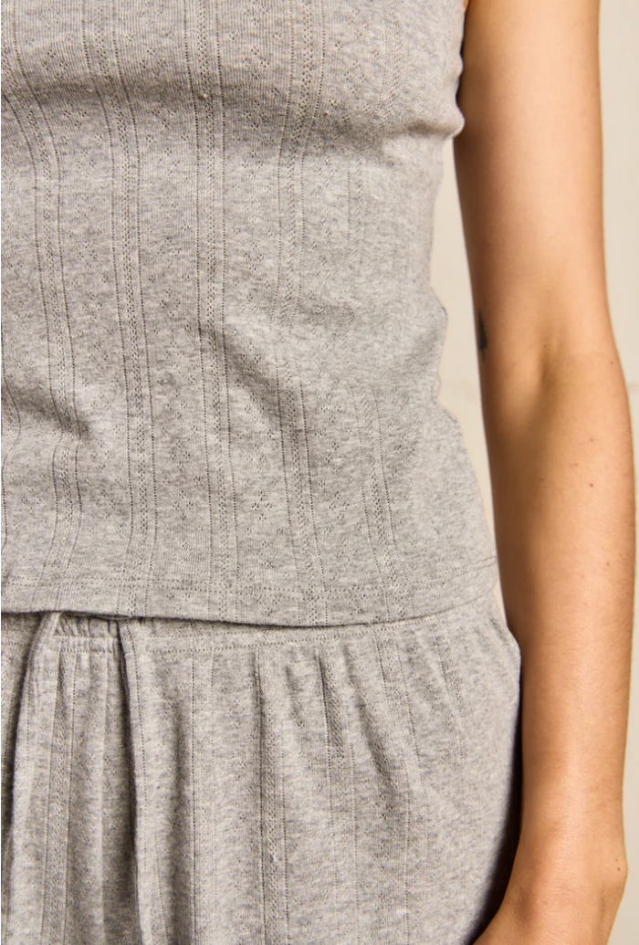 SHARON POINTELLE TANK H. GREY