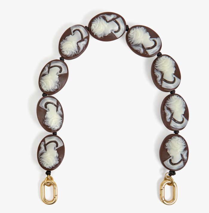 SHORTIE STRAP - CAMEO IN BORWN/CREAM