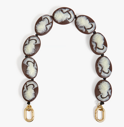 SHORTIE STRAP - CAMEO IN BORWN/CREAM