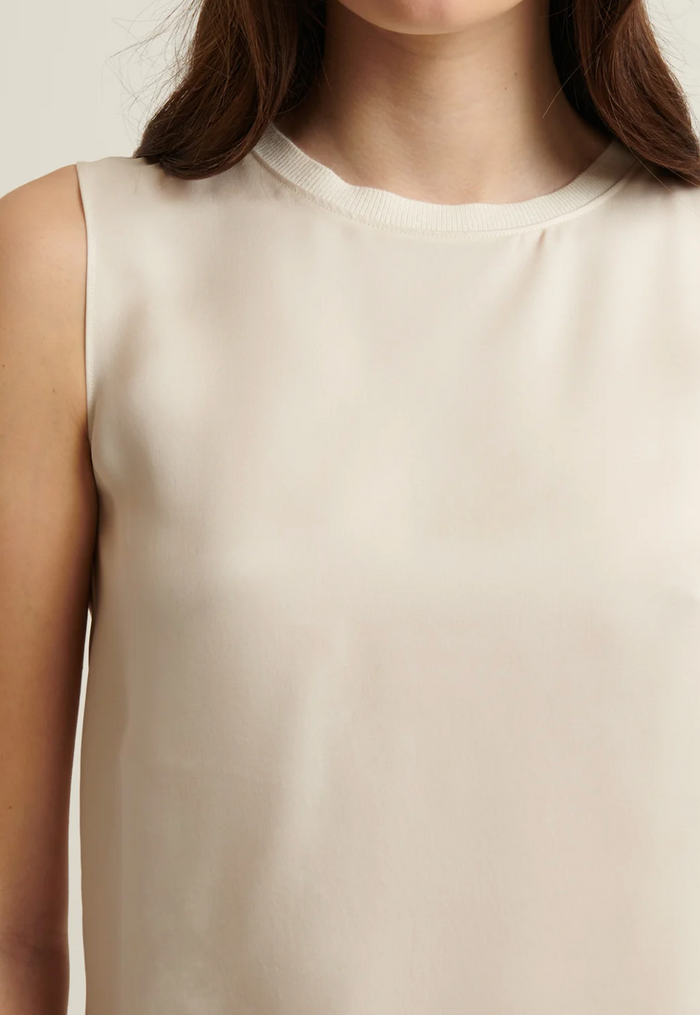 SILK TANK TOP IN ECRU
