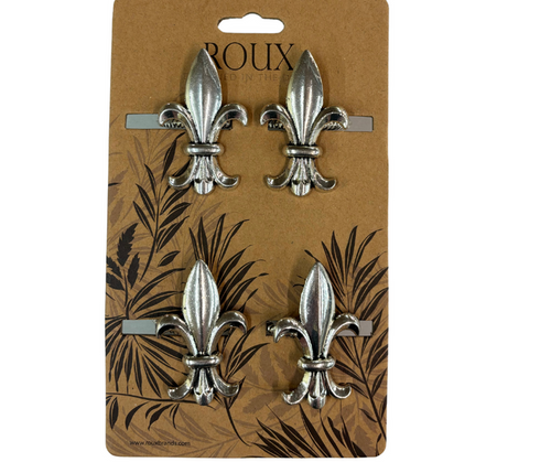 NolaCajun Silver Fleur Napkin Rings Louisiana fleur de lis silver napkin ring set