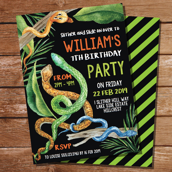 Snake Party Invitation