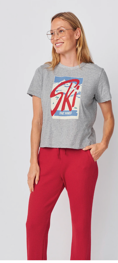 S/S BOXY CREW TEE - SKI THE PINES