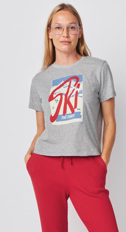 S/S BOXY CREW TEE - SKI THE PINES
