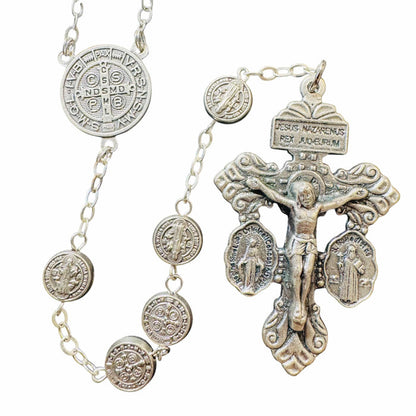 St. Benedict "Benito" Metal Rosary  Catholic Exorcism  Blessed by Pope | Catholically