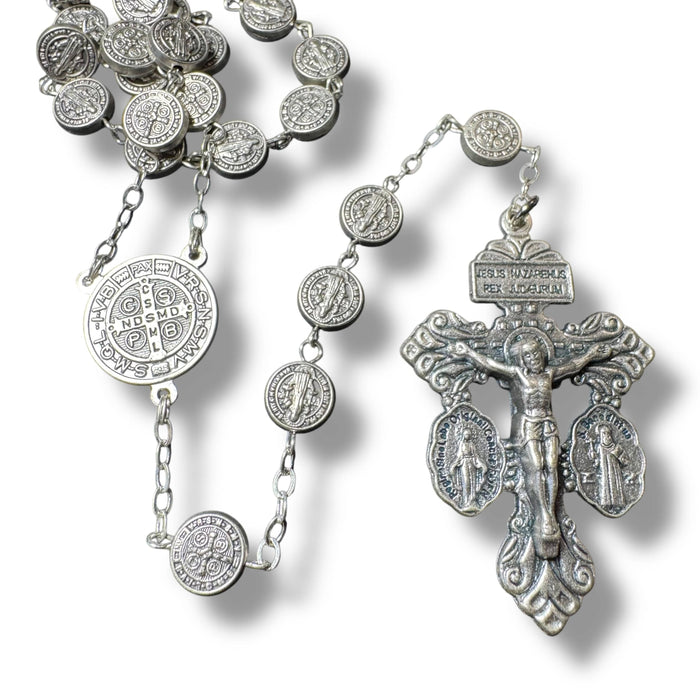 St. Benedict "Benito" Metal Rosary  Catholic Exorcism  Blessed by Pope | Catholically