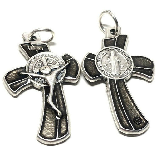 Black Small St. Benedict Crucifix - Exorcism- Cross - Blessed By Pope - San Benito | Catholically