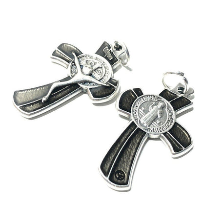 Black Small St. Benedict Crucifix - Exorcism- Cross - Blessed By Pope - San Benito | Catholically