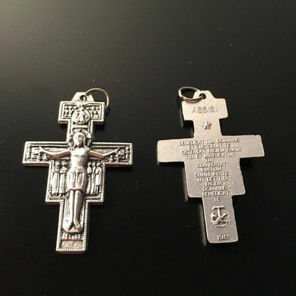 St. Damian Crucifix  Blessed by Pope- Cross - Pendant - Parts | Catholically