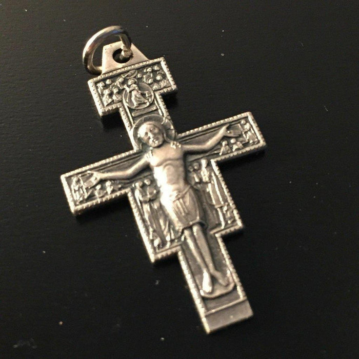 St. Damian Crucifix  Blessed by Pope- Cross - Pendant - Parts | Catholically