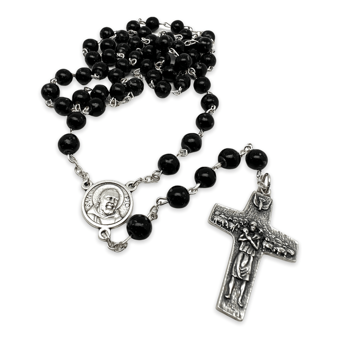 St Father Pio  Blessed  Rosary-Chain w/ 2nd Class Free Relic Padre Pio | Catholically
