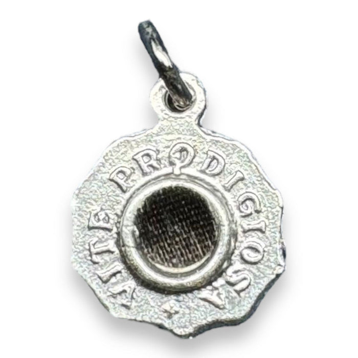 St Rita Miraculous Vine Relic Medal – Silver tone pendant with Reliquary | Catholically