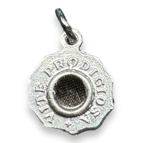 St Rita Miraculous Vine Relic Medal – Silver tone pendant with Reliquary | Catholically