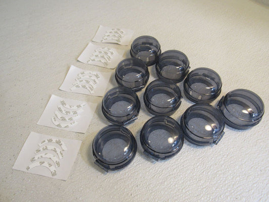 Standard-Stove-Knob-Covers-Lot-of-10-Smokey-Clear-Gray-With-Adhesive-Strips-170 1
