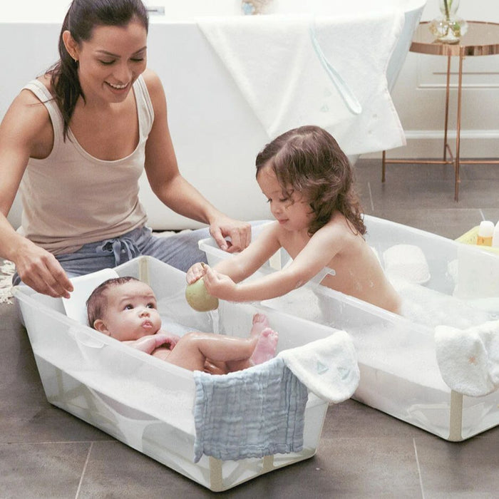 Stokke - Flexi Bath® Bundle Tub with Newborn Support (Transparent Blue, Gift Box)