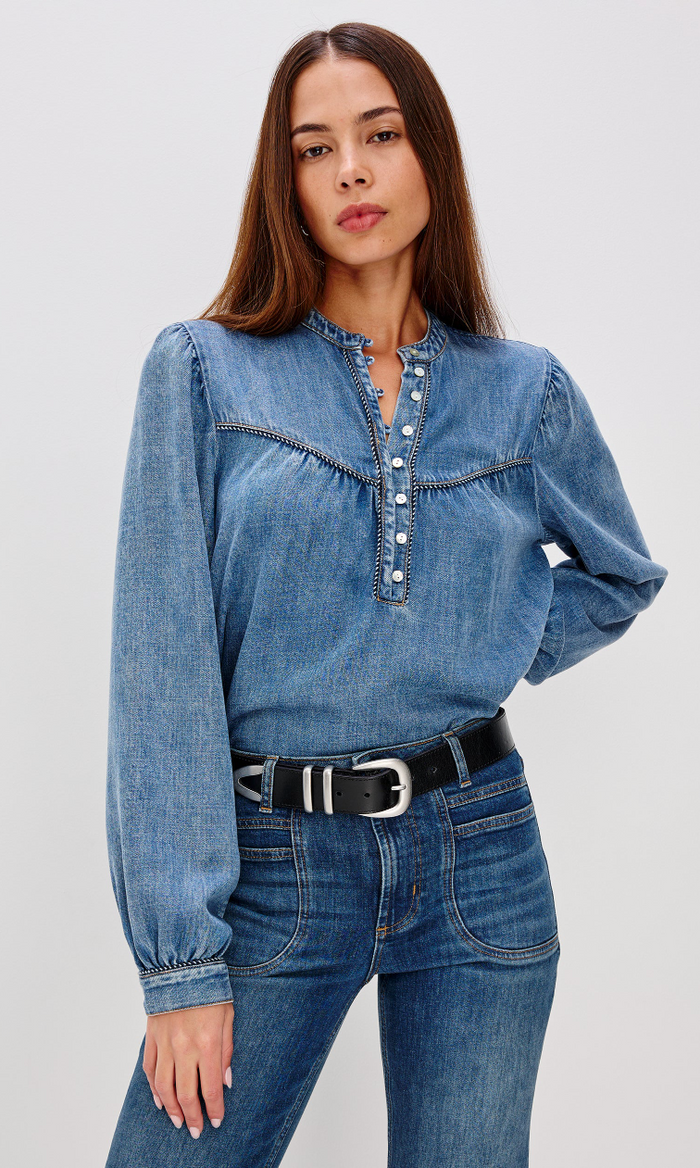 SUNNA TOP IN BLUE STONE